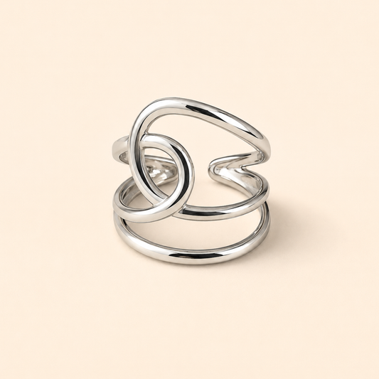 Silver Plated Loop Heart Ring