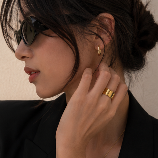 18K Gold Plated Open Cuff Ring
