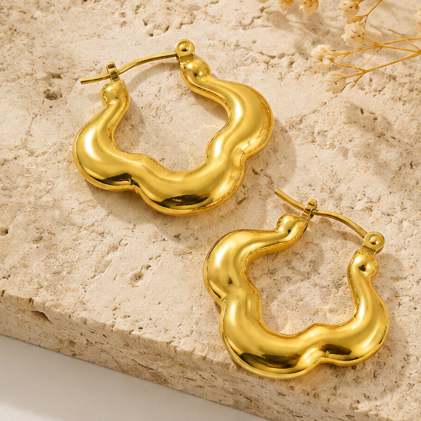 18k Gold Plated Tarnish Korean Anti Tarnish Hoop Earring