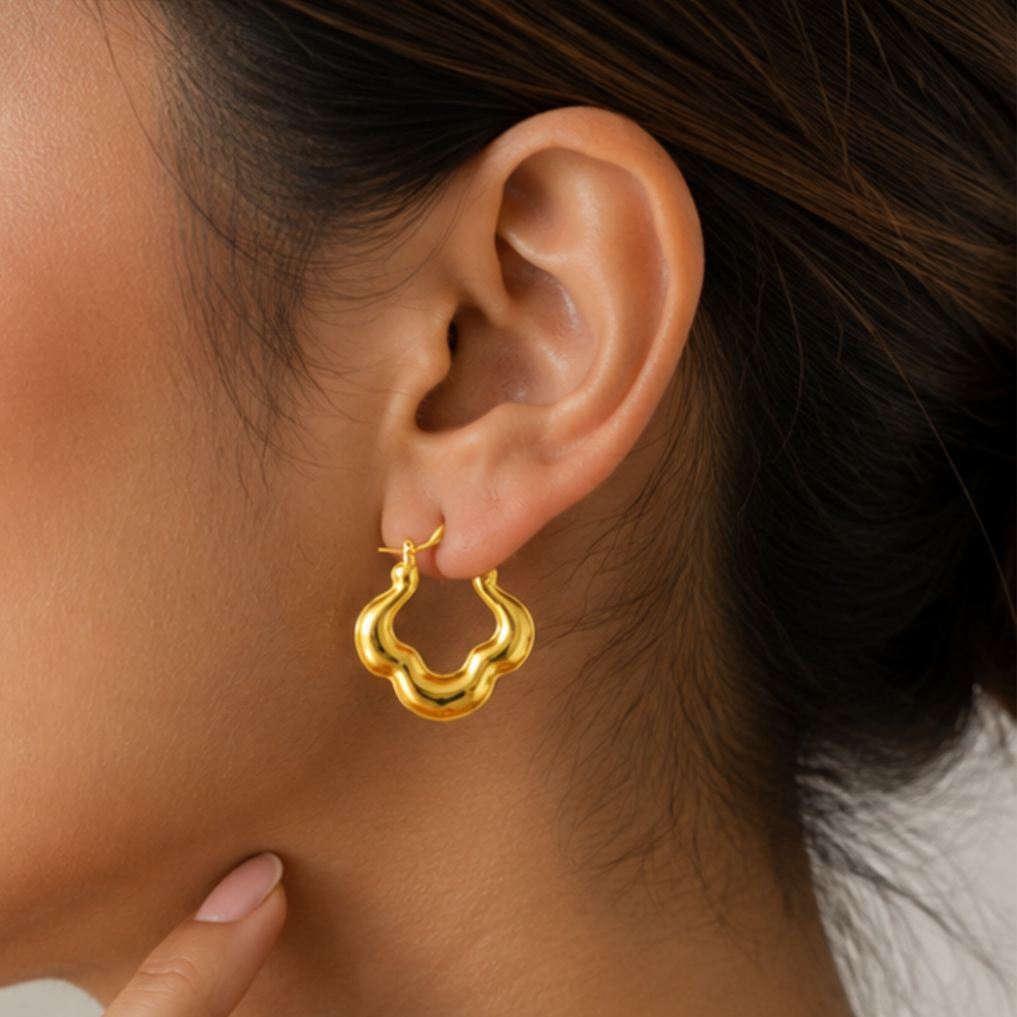 18k Gold Plated Tarnish Korean Anti Tarnish Hoop Earring