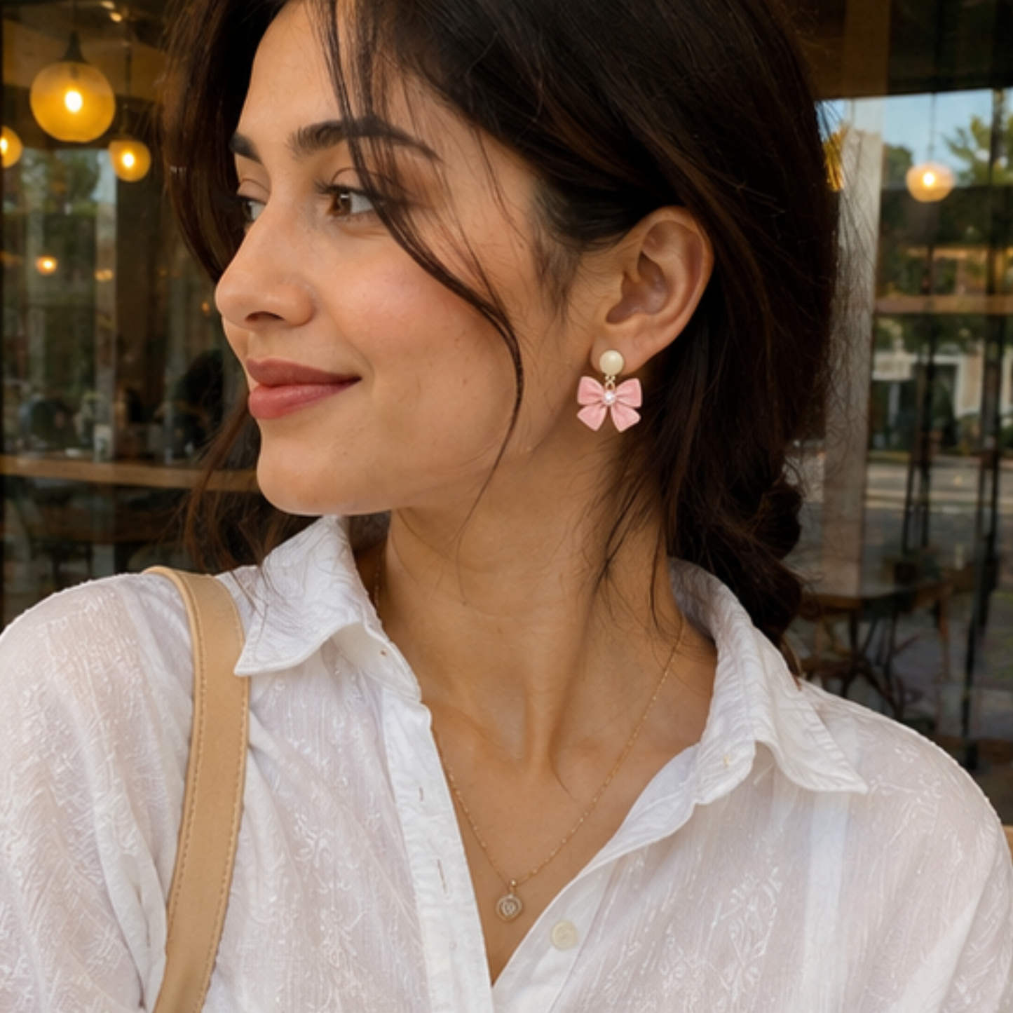 Bow Shaped Drop Earrings