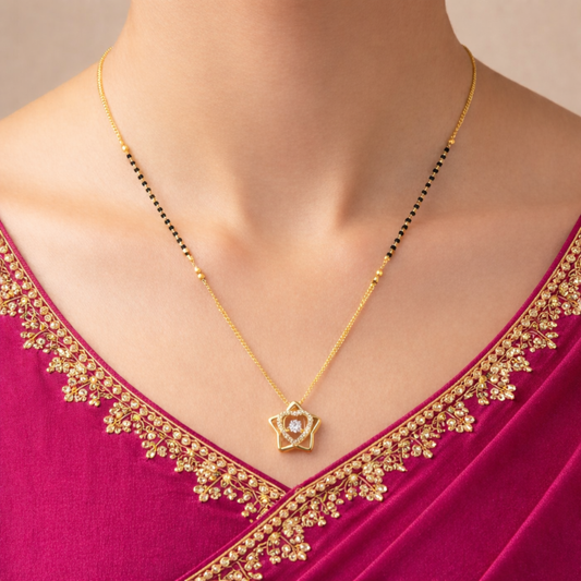 Elara Diamond Heart Star Necklace