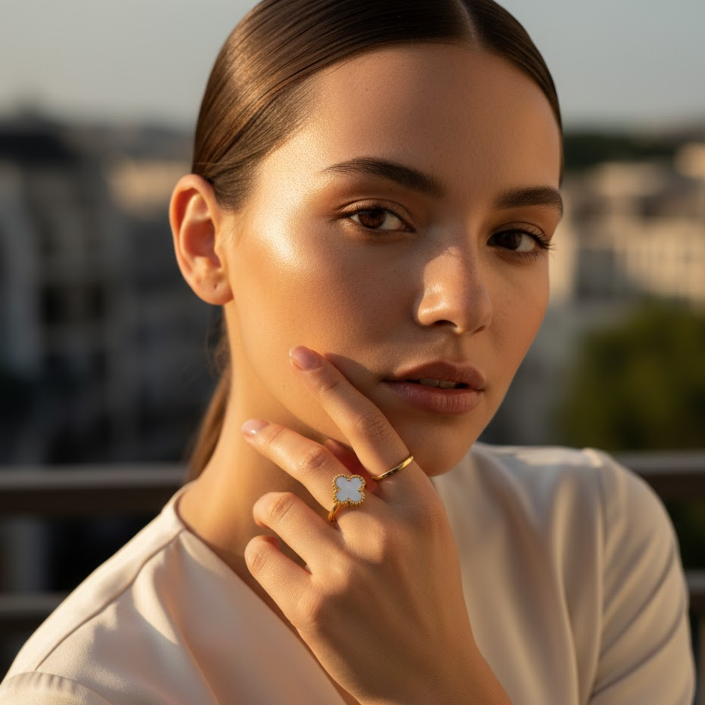White Clover Anti Tarnish Ring