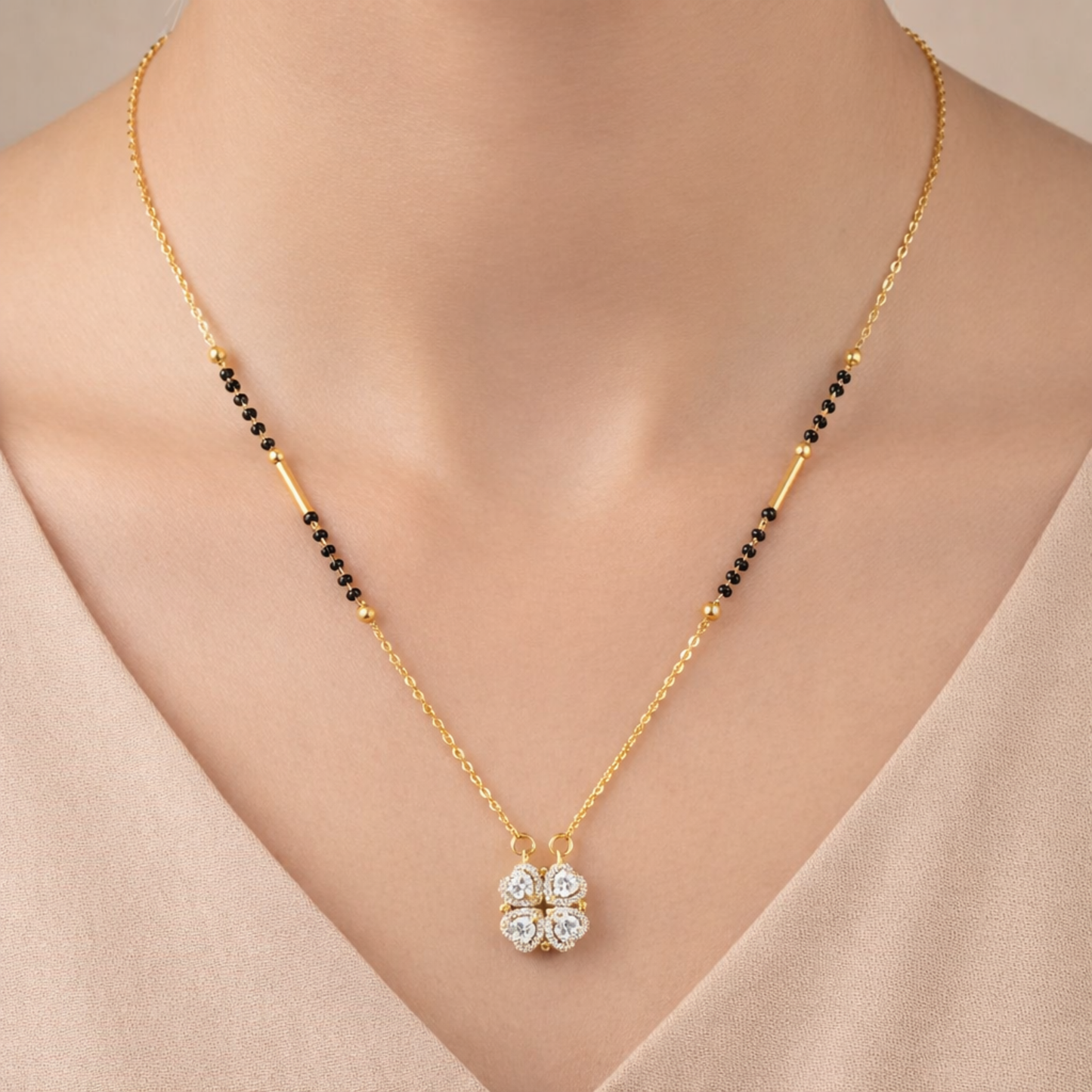 Noor Four-Petal Charm Mangalsutra