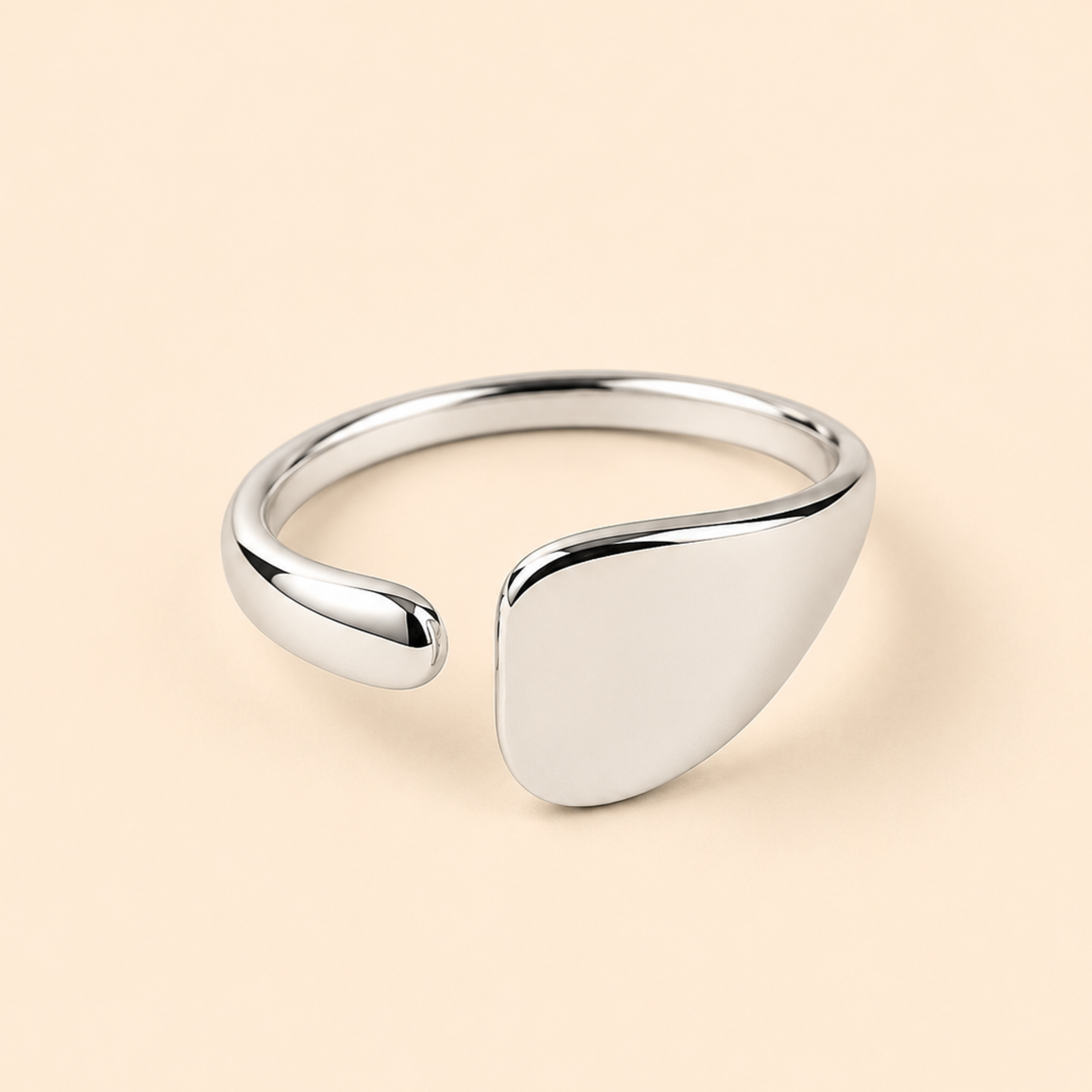 Silver Plated Luna Shield Ring