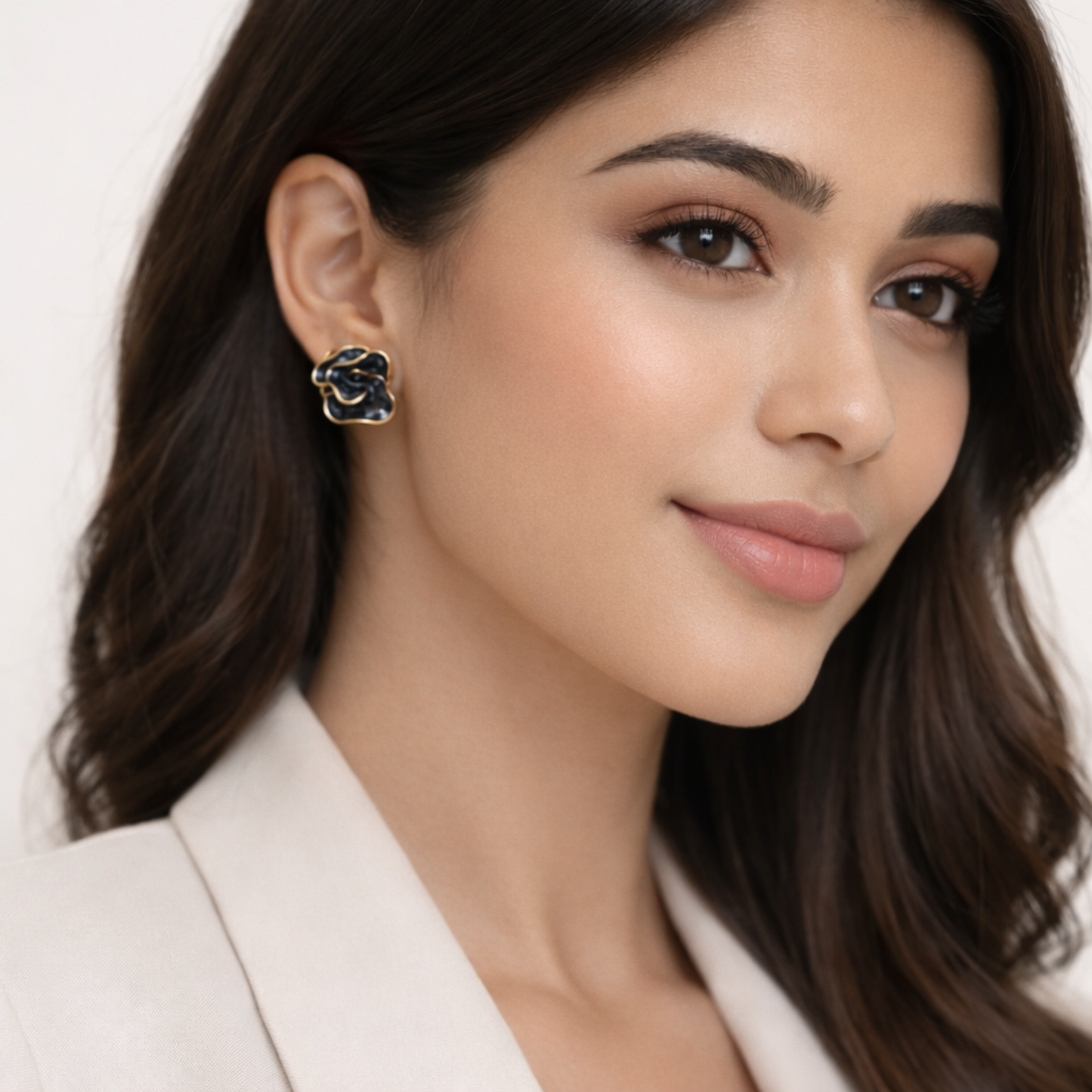 Blush Aura Flower Earrings