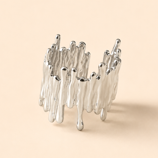 Silver Plated Melt Band Ring