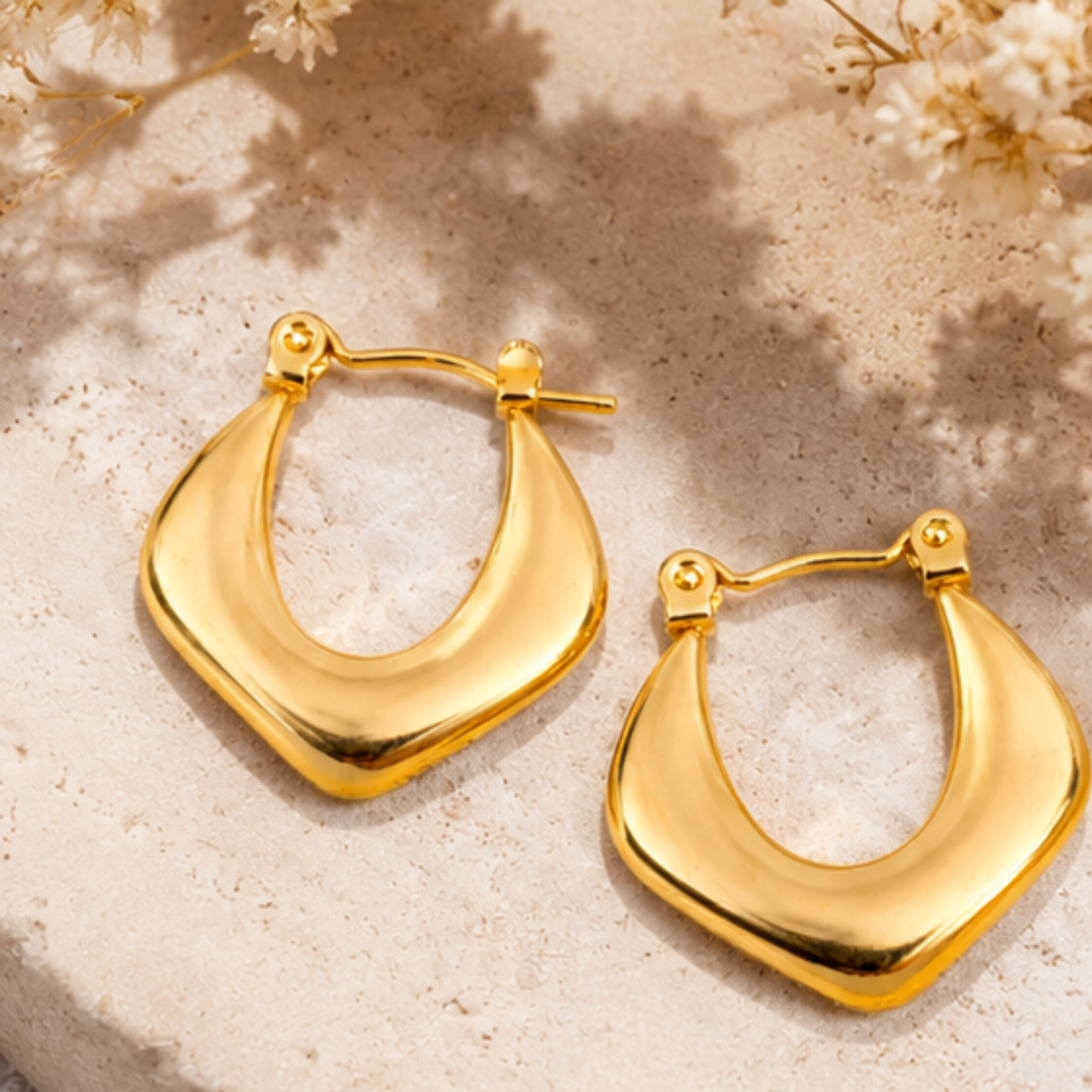 18K Gold Plated Hoops Anti Tarnish Earring