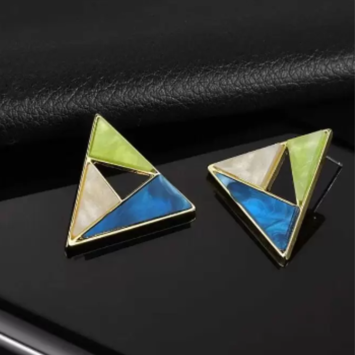 Multicolour Triangle Shape Stud Earring