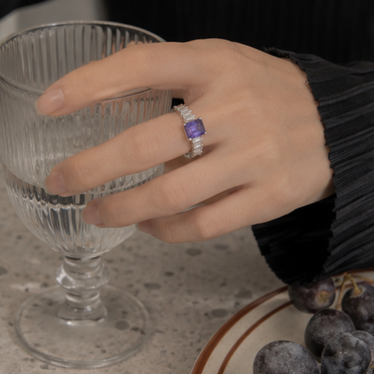 Silver Gemstone Women Engagement Rings