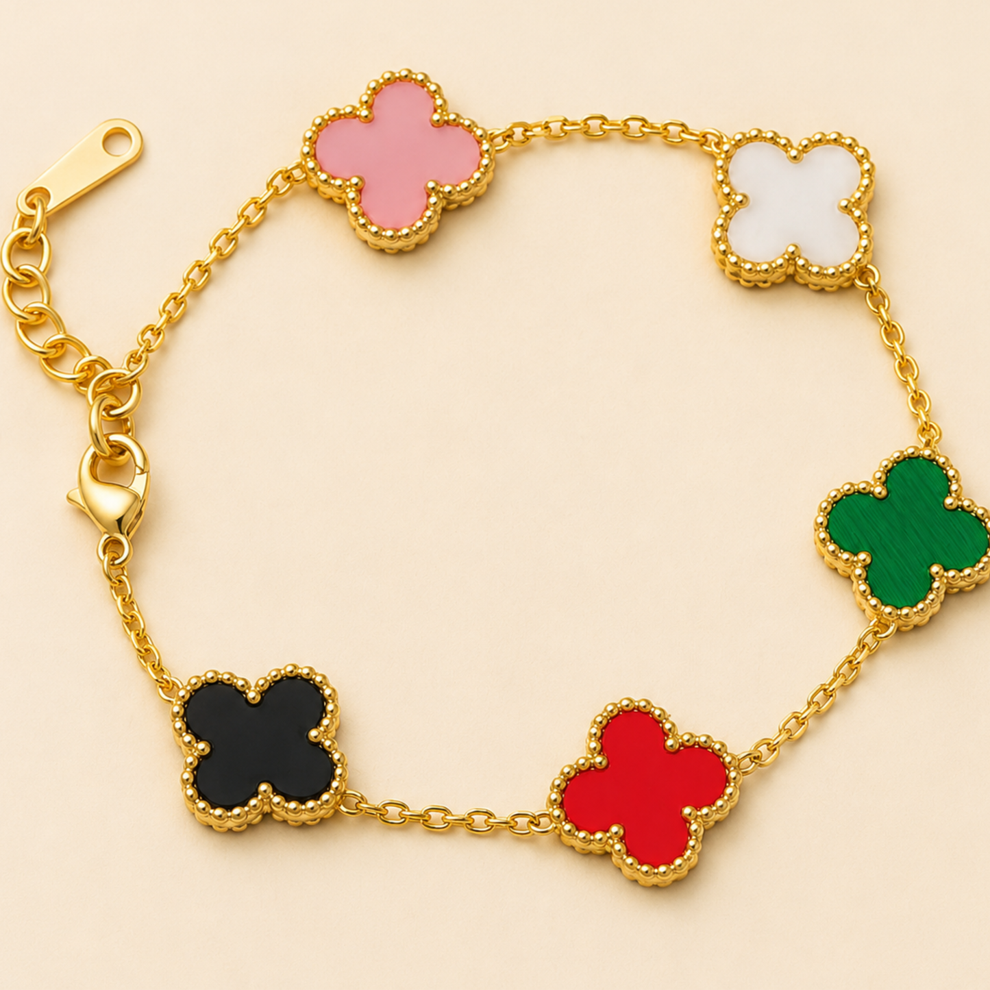 Multicolour Clover Anti Tarnish Bracelet