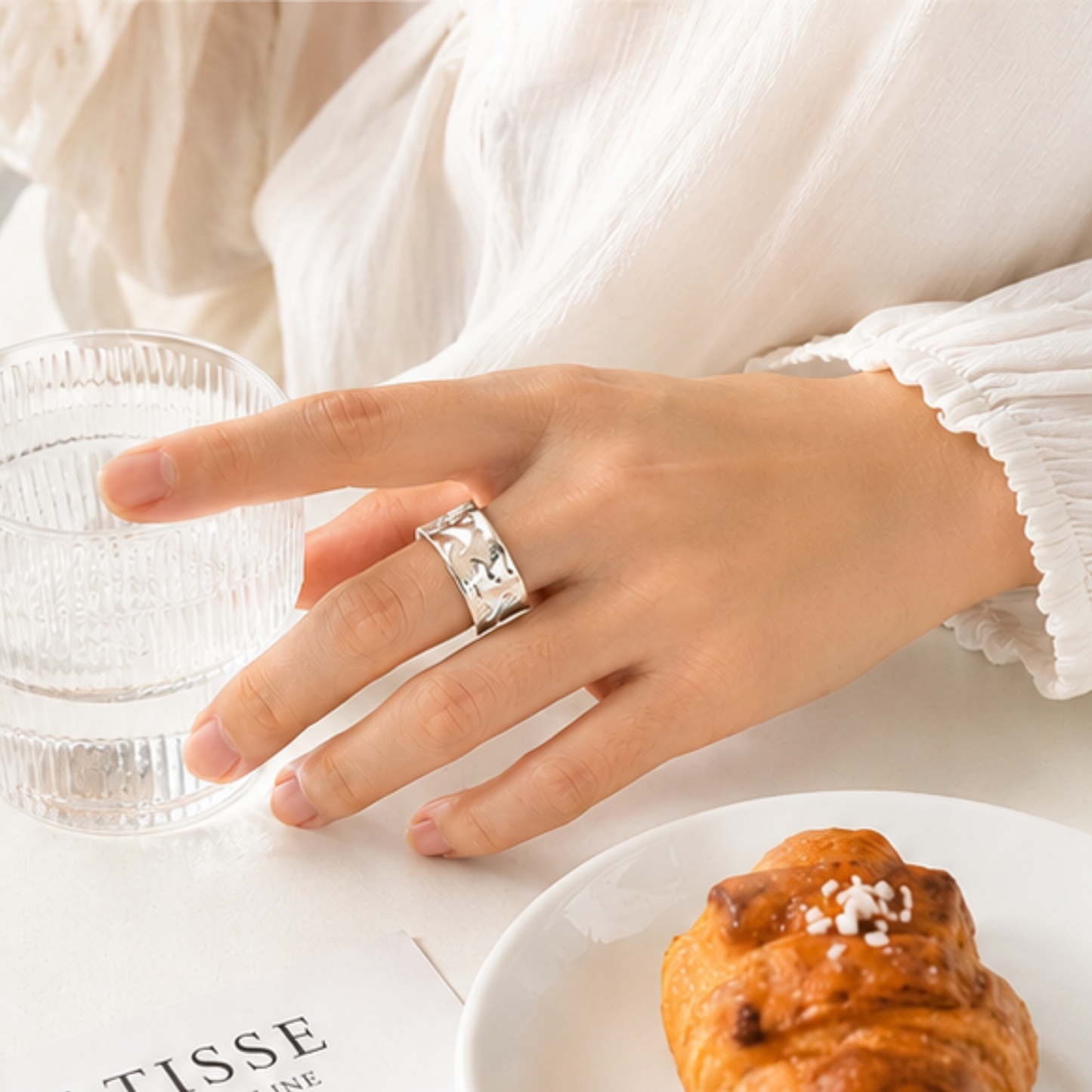 Silver Plated  Ripple Ring