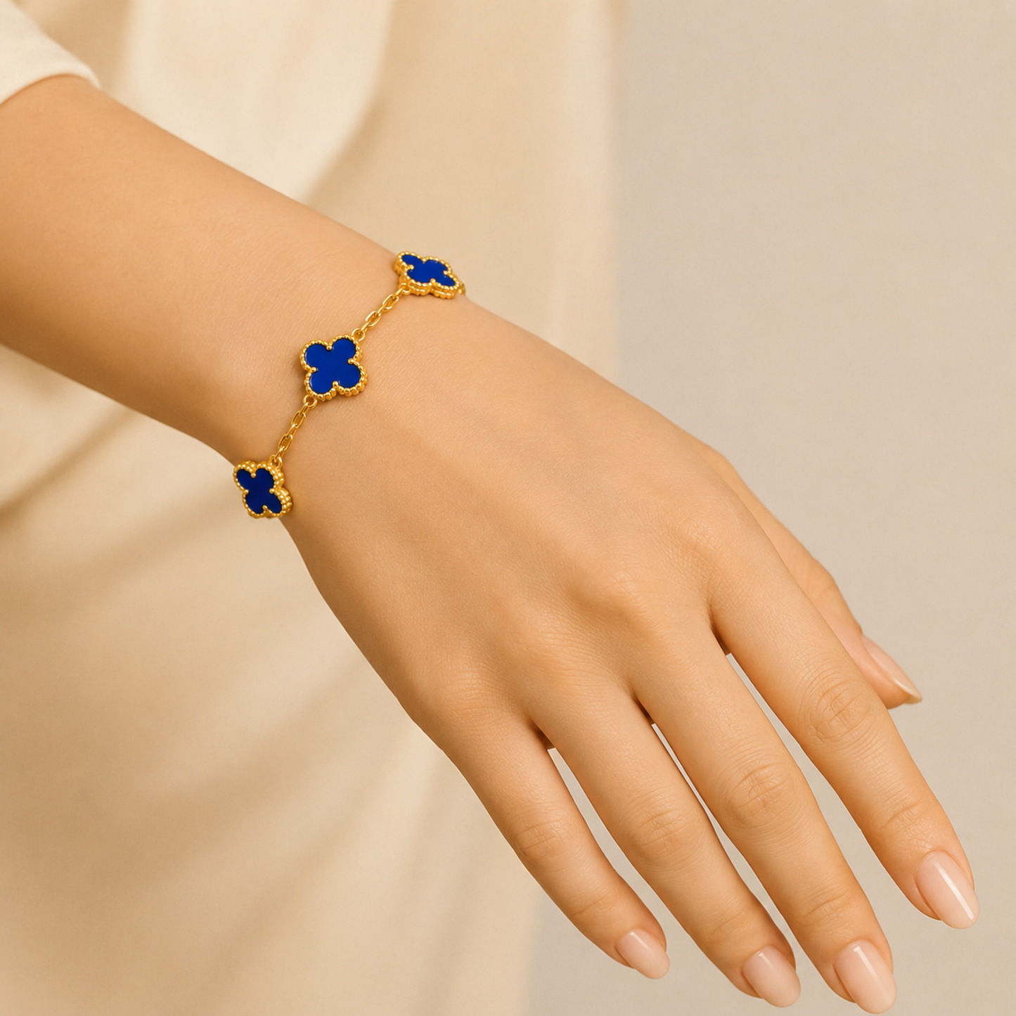 Blue Clover Anti Tarnish Bracelet