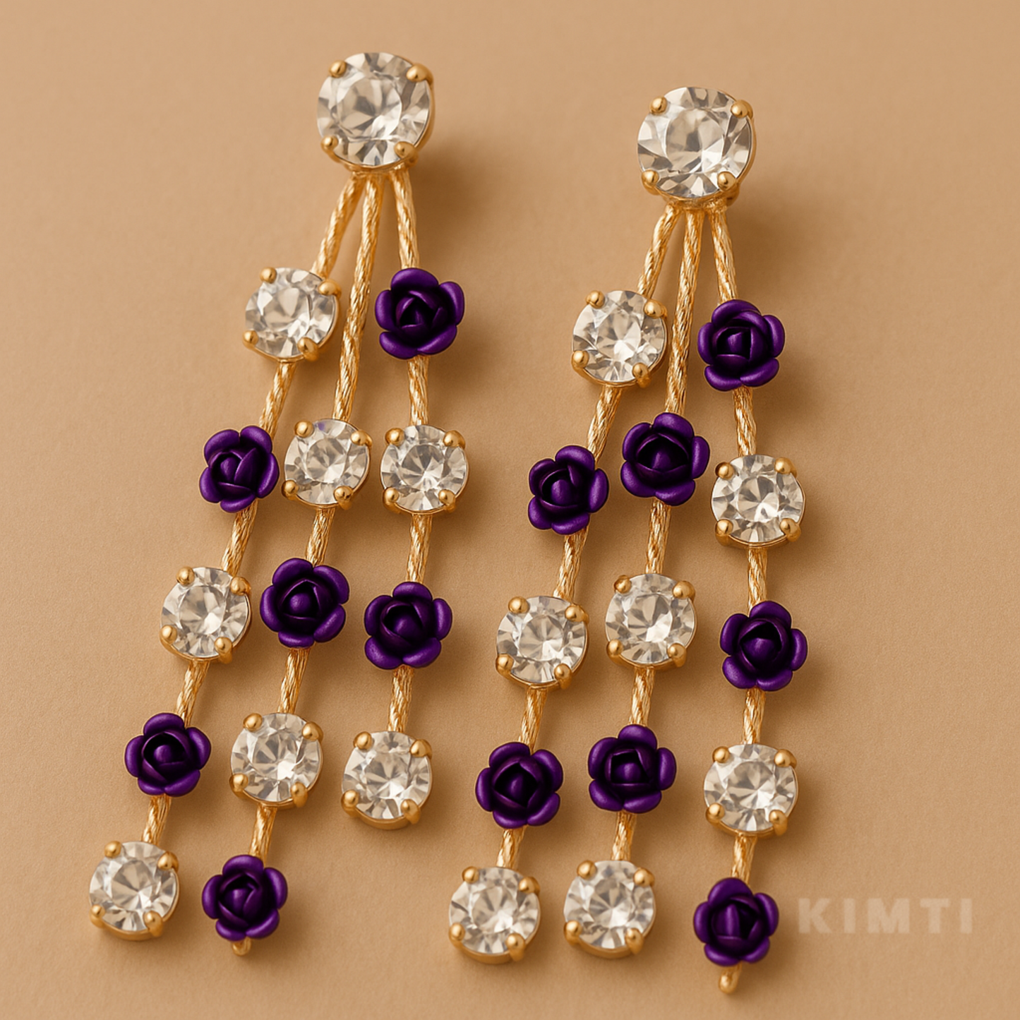 Royal Purple Rose Crystal Cascades