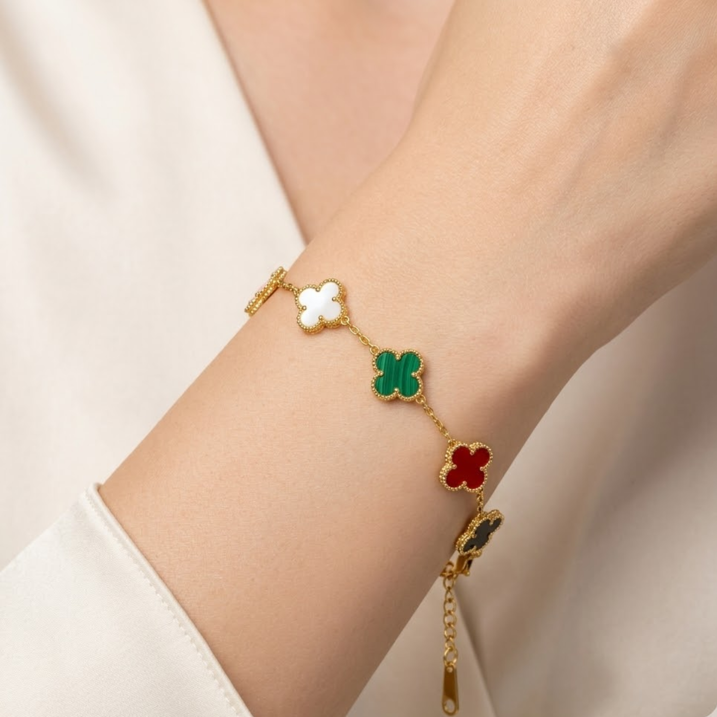 Multicolour Clover Anti Tarnish Bracelet