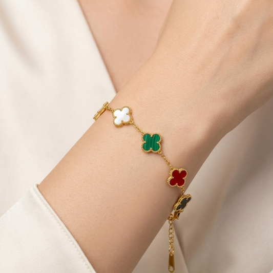 Multicolour Clover Anti Tarnish Bracelet