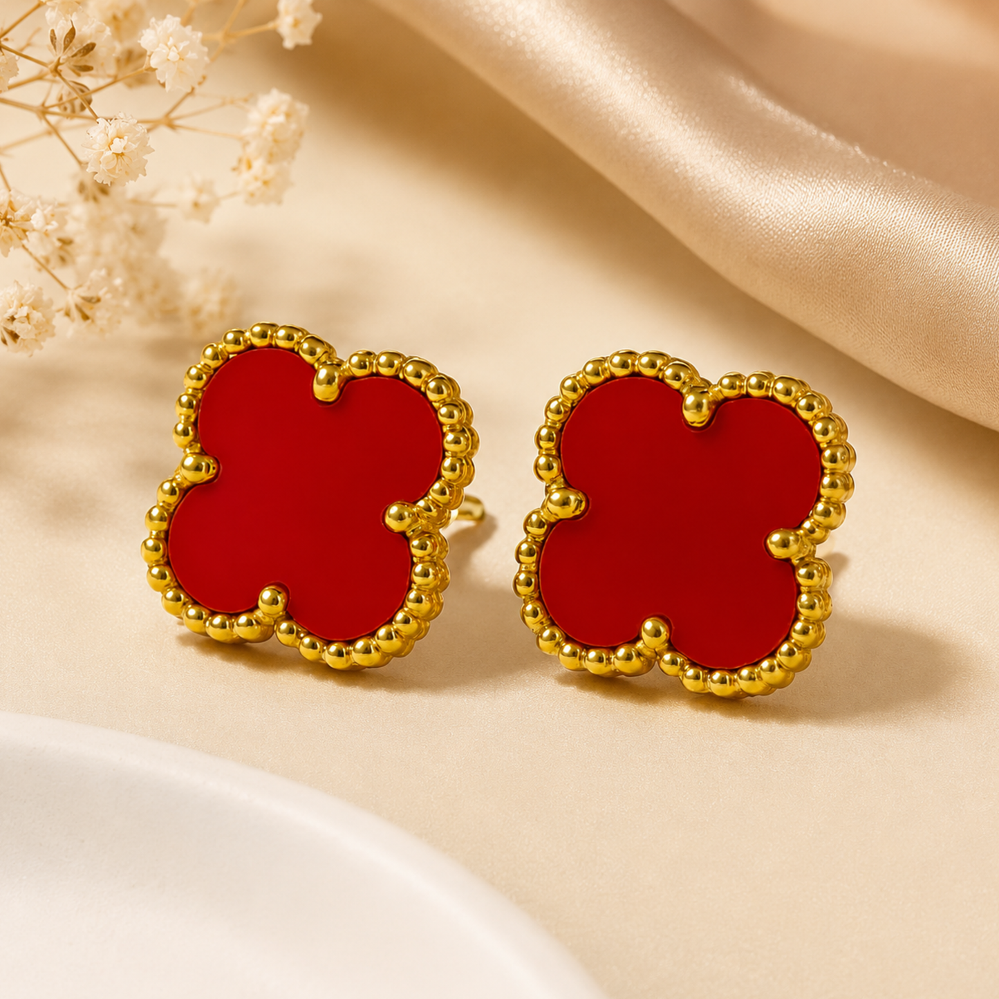 Red Clover Anti Tarnish Stud Earring 99