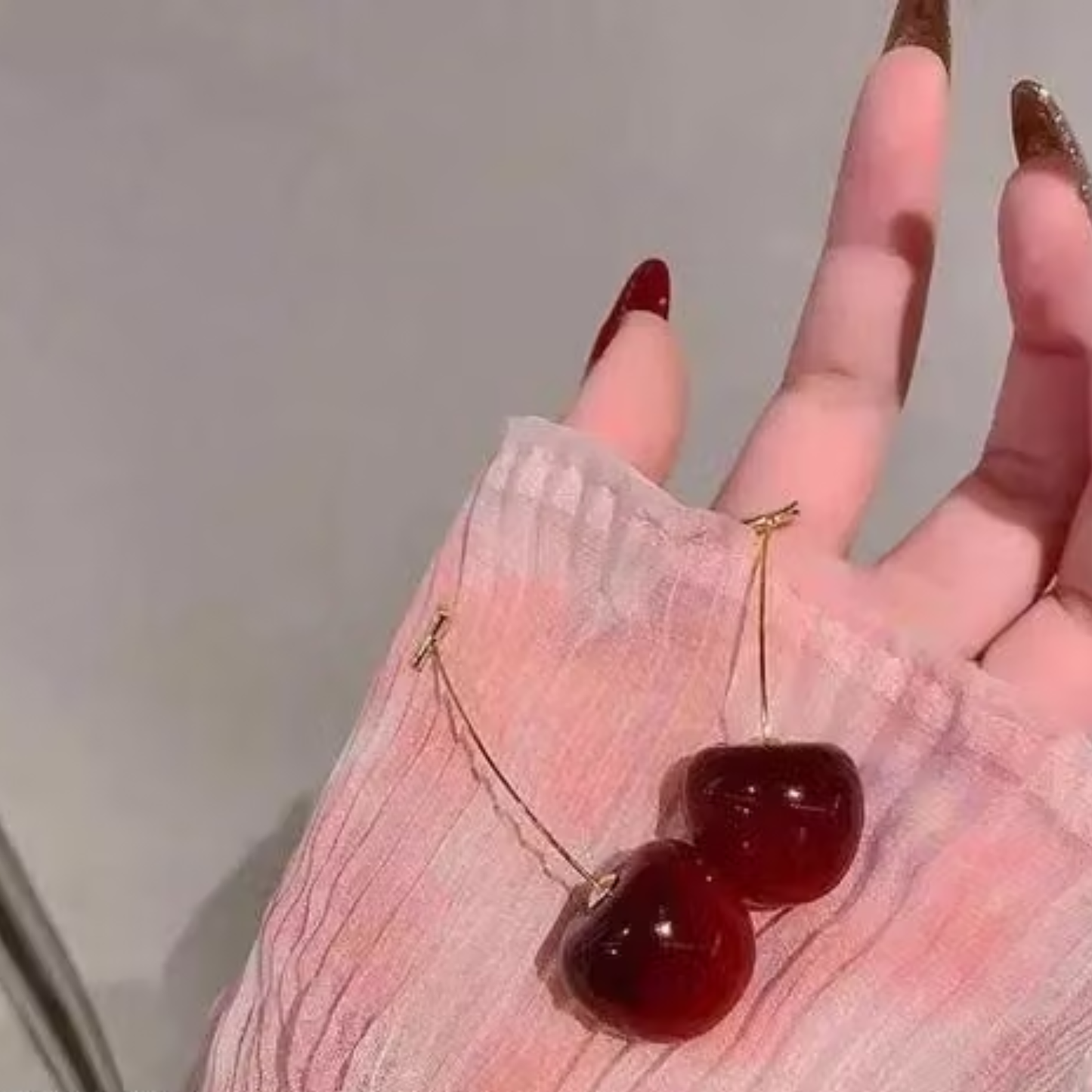Cherry Blossom Red Drop Earring
