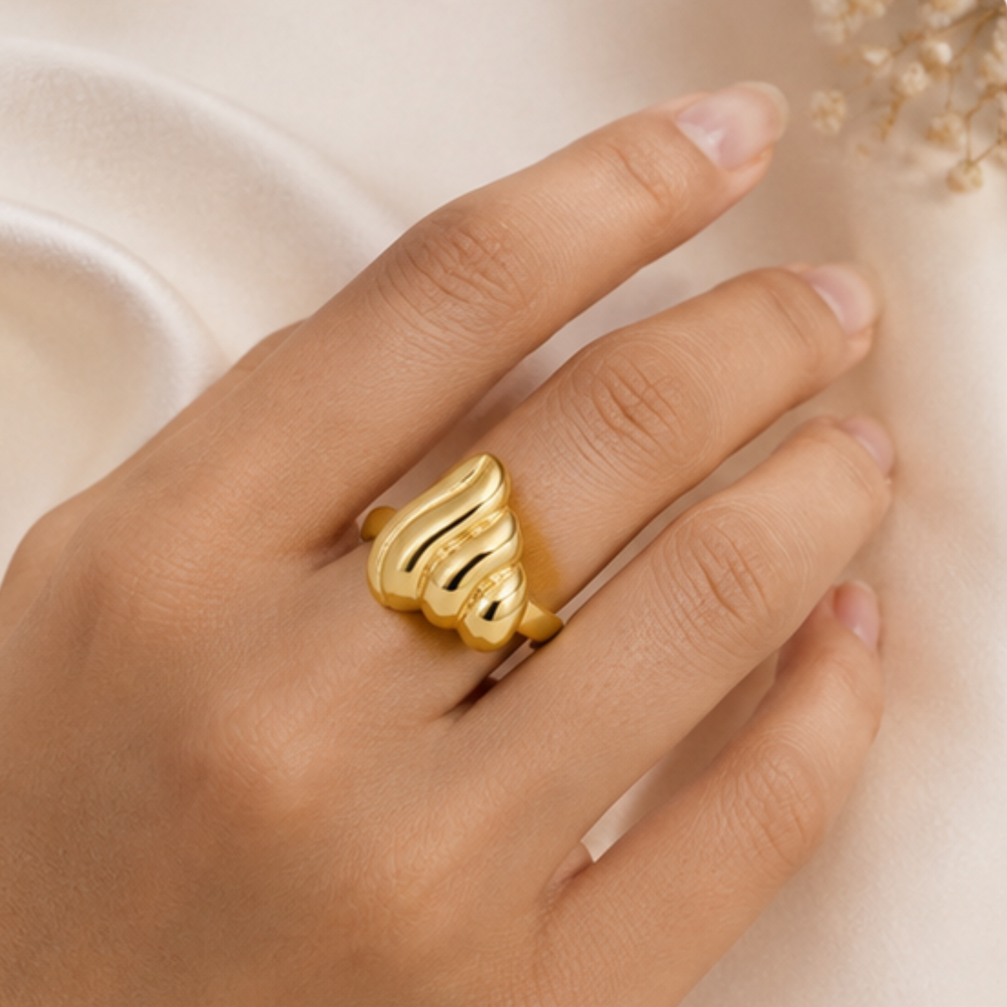 18K Gold Plated Chunky Ring