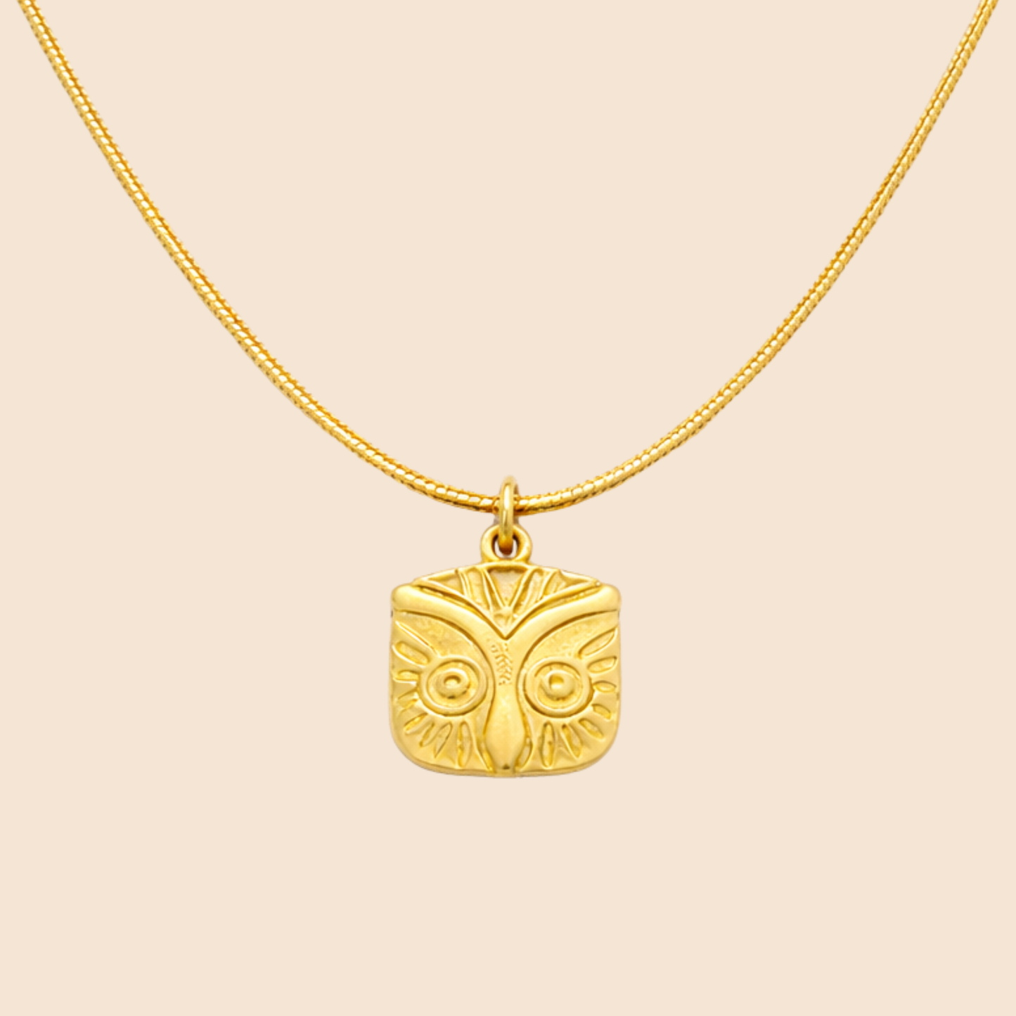 18K Gold Plated Aurora Owl Charm Necklace