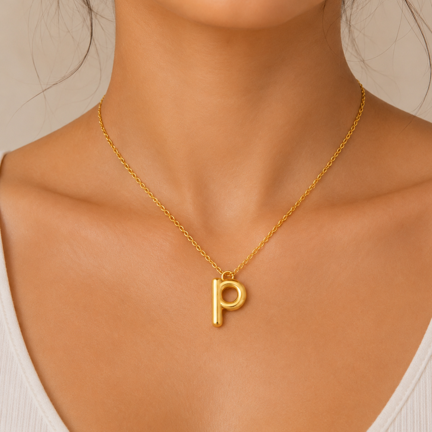 Initials Letter "P" Anti Tarnish Necklace