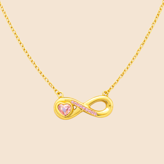 18K Gold Plated Infinity Heart Charm Necklace