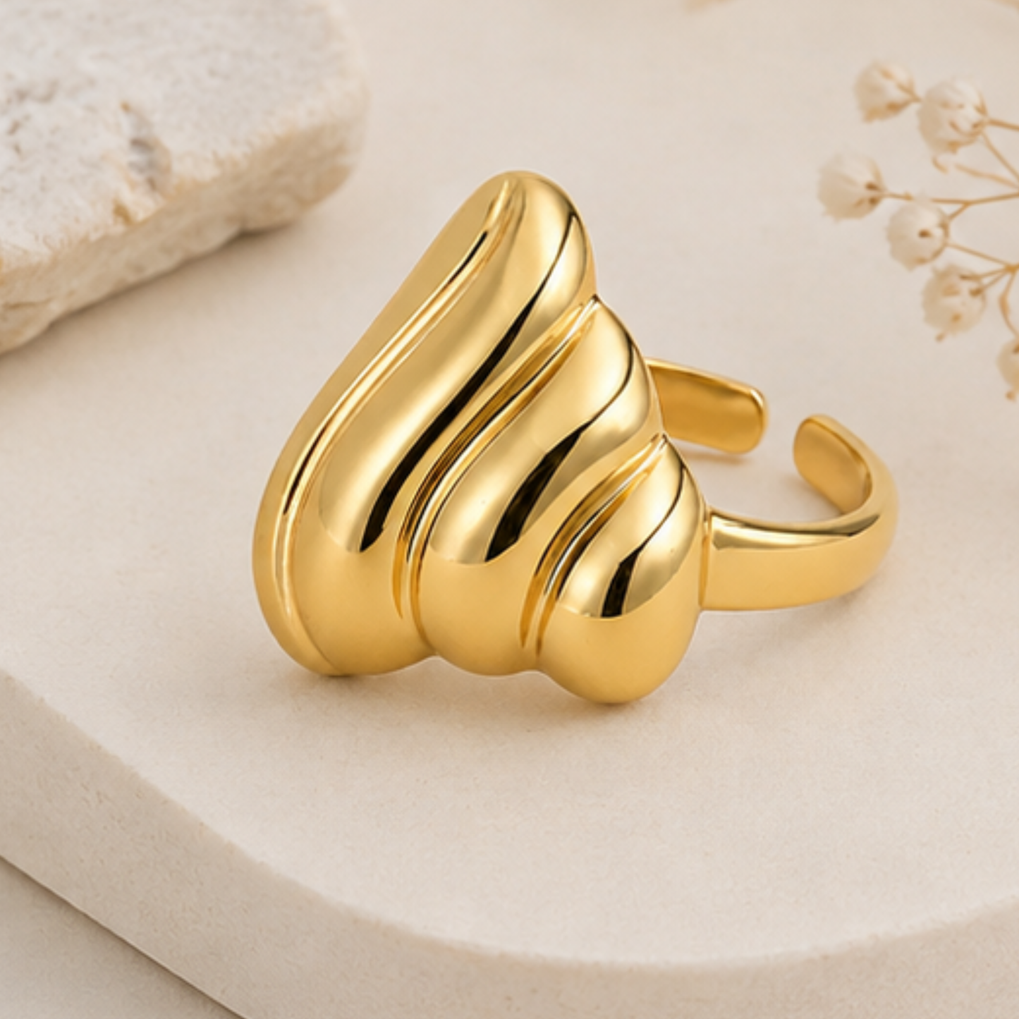 18K Gold Plated Chunky Ring