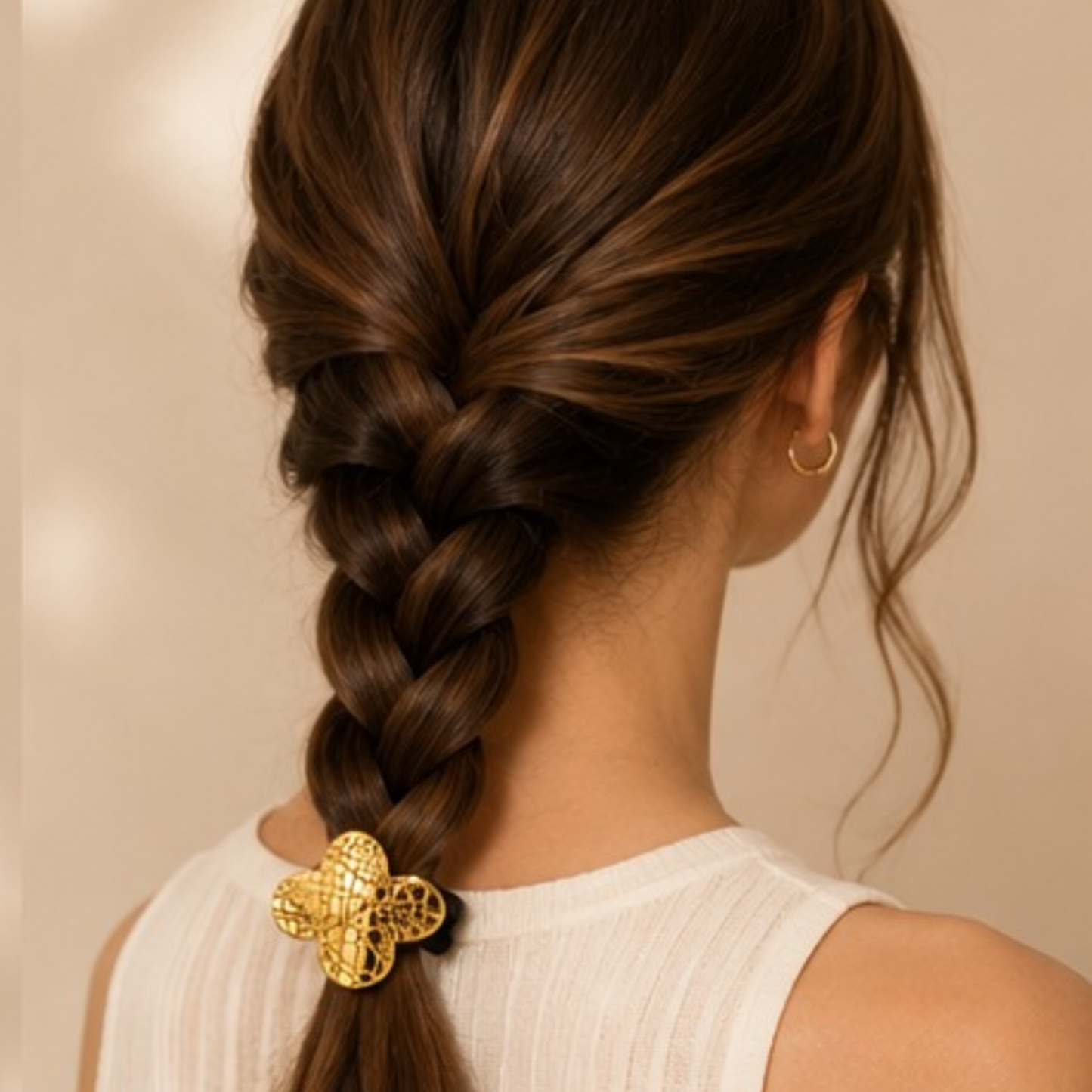 18k Gold Plated Flower Knot Hair Tie