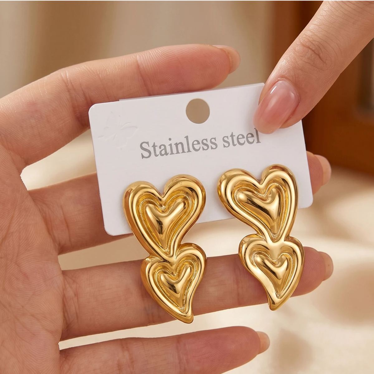 18k Gold Plated Twofold Romance Earring