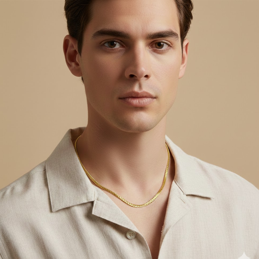 Men-18K Gold plated Anti Tarnsih Small Size Snake  Chain