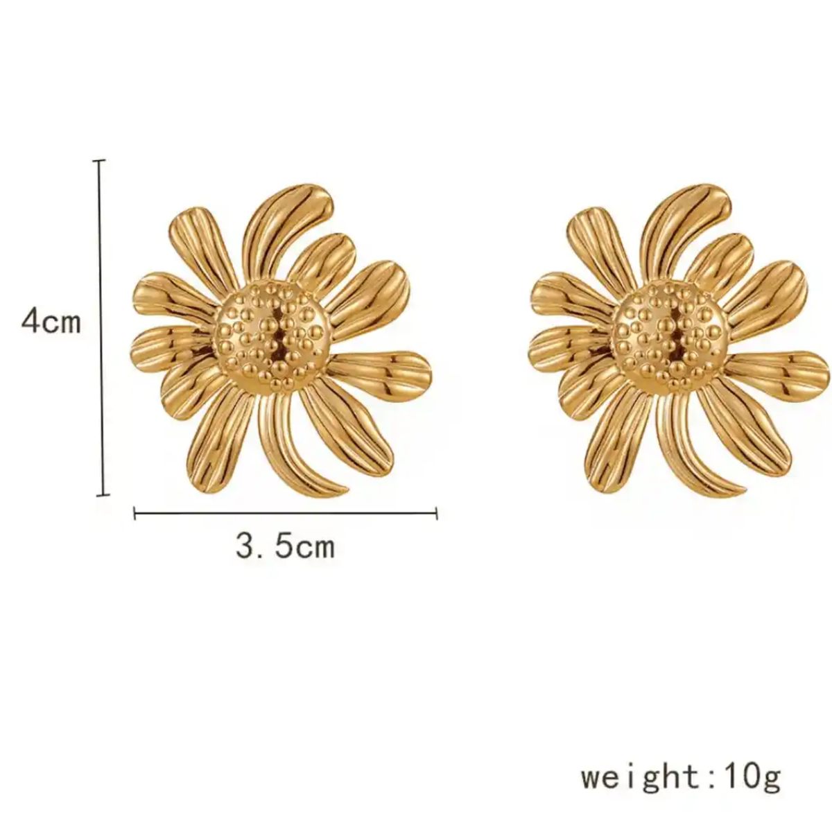 18k Gold Plated Pretty Flower Anti Tarnish Earring