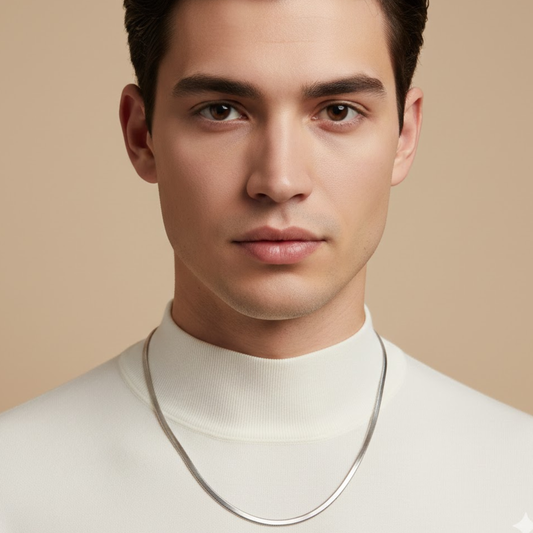 Men - 18k Anti Tarnish Silver Snake Chain