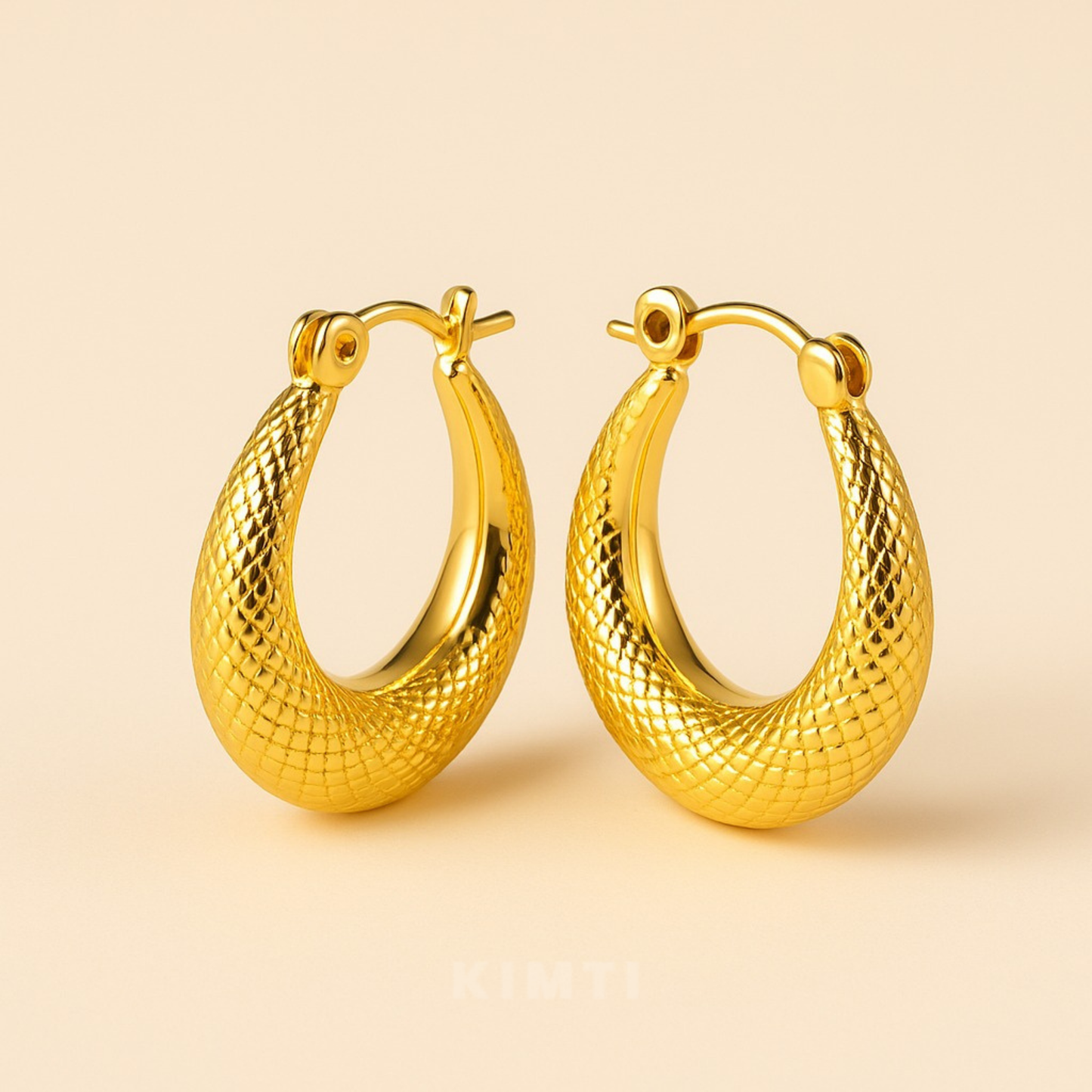18K Gold Plated Serpentine Curve Earrings