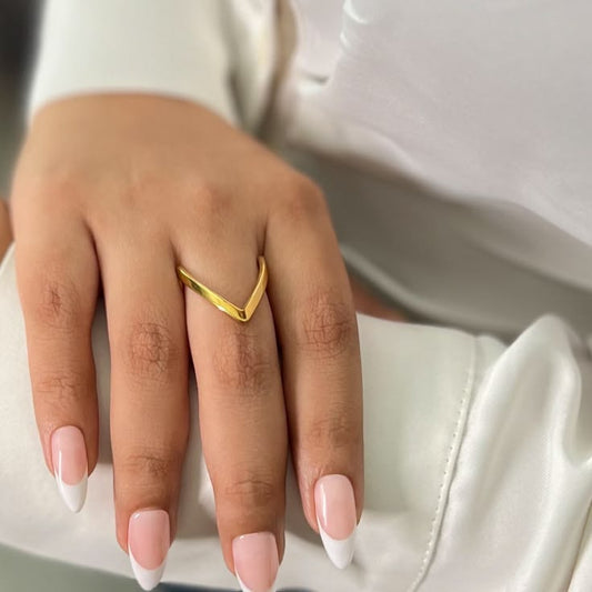 18K Gold-Plated V Shape Finger Rings