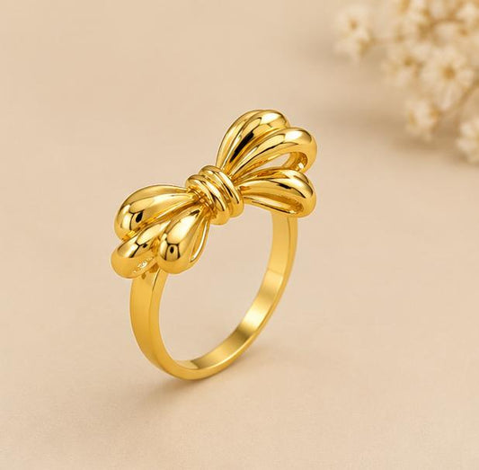 18K Gold Plated Bow Design Ring
