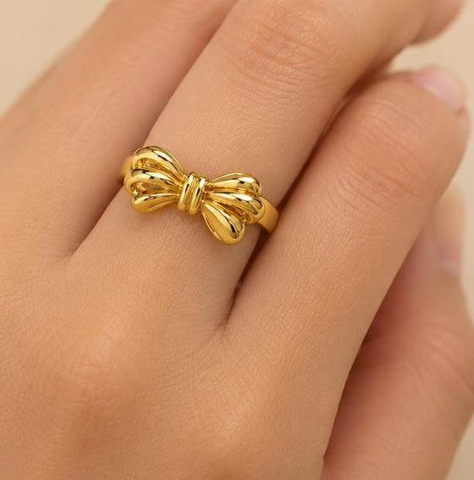 18K Gold Plated Bow Design Ring