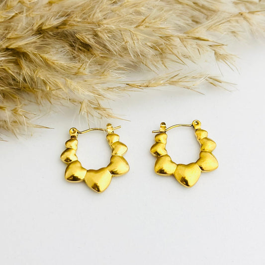 Anti Tarnish Lunar Hoop Golden Earrings