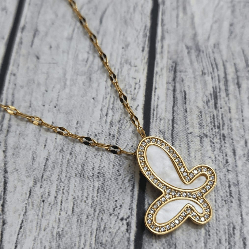 Gold Butterfly Pendant Necklace