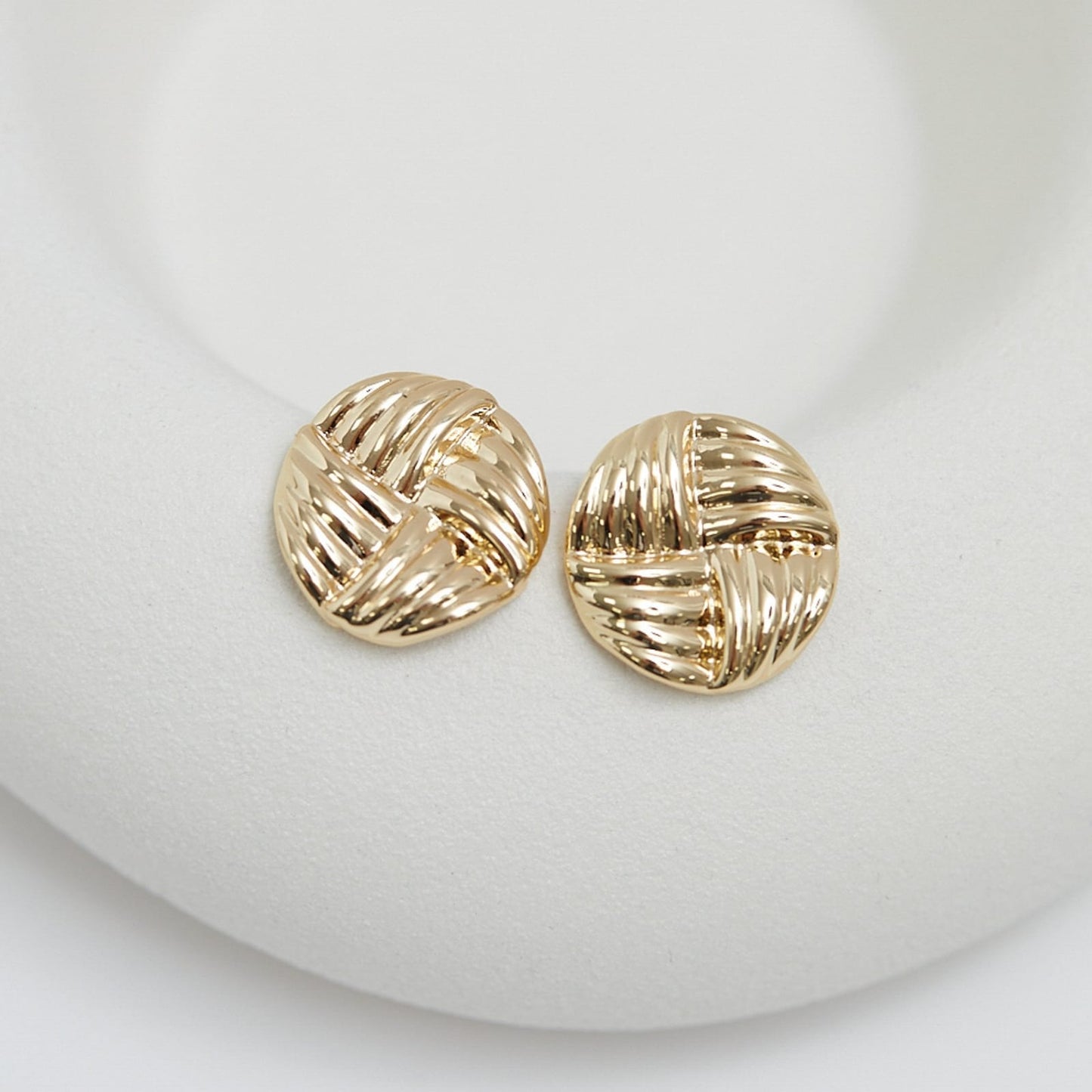 Gold-Plated Round Studs Earring