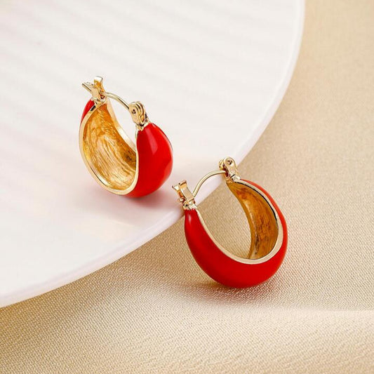 Red Hoop Earrings