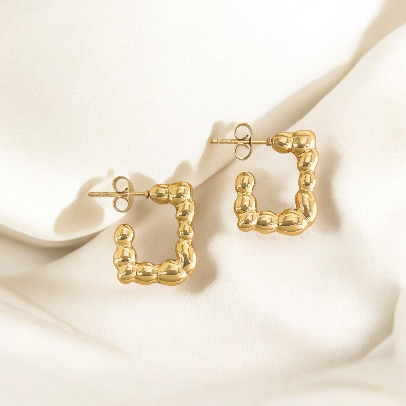 Anti Tarnish Gold-Plated Hoop Earrings