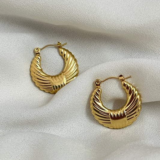 Anti Tarnish Date Hoops Earring