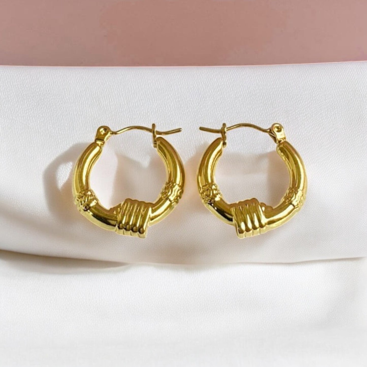 Gold Round Hoops Anti Tarnish Earring