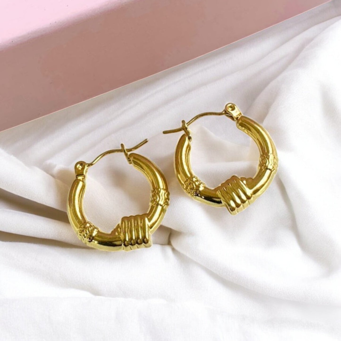 Gold Round Hoops Anti Tarnish Earring