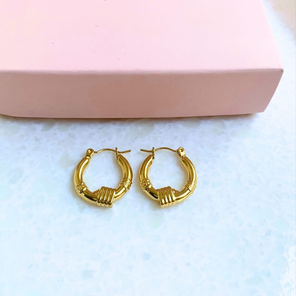 Gold Round Hoops Anti Tarnish Earring