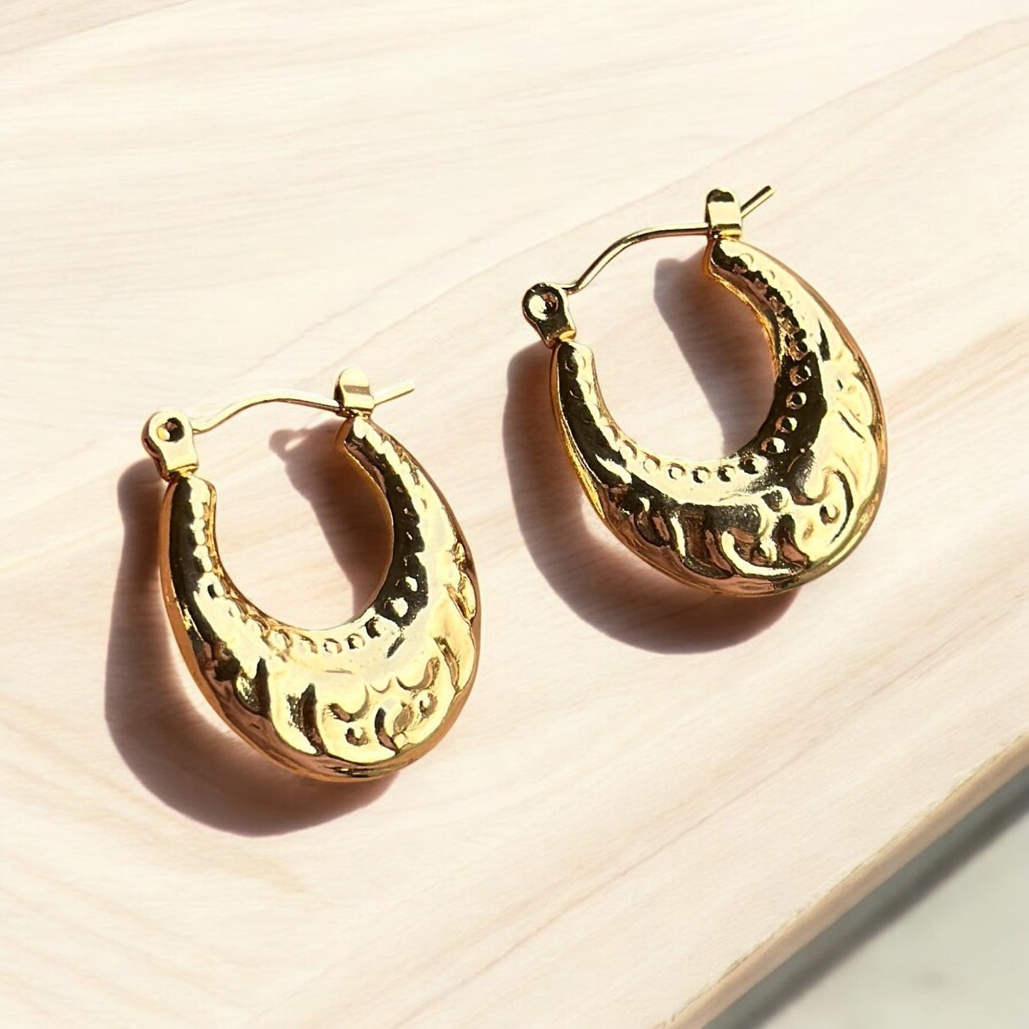 Golden Classy Hoops Earring