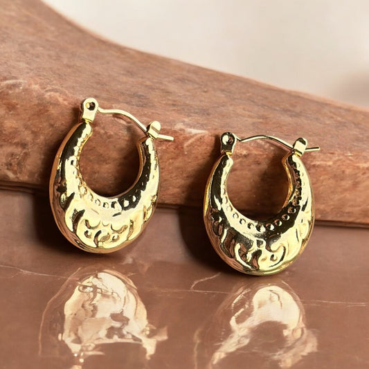 Golden Classy Hoops Earring