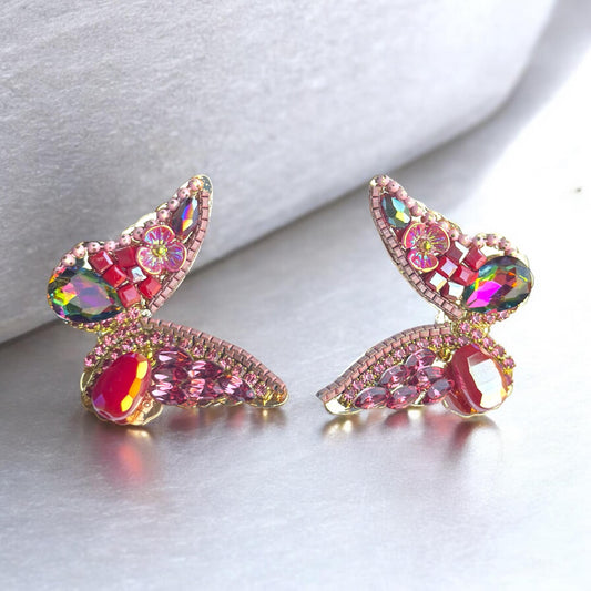 Red Butterfly Studs Earrings