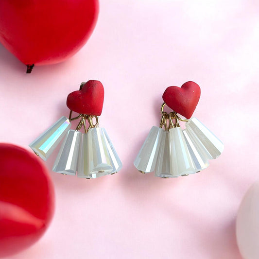 Red Heart Studs Earrings