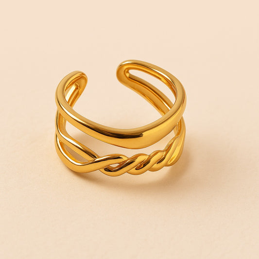 18K Gold Plated Serene Solitaire Ring for Women